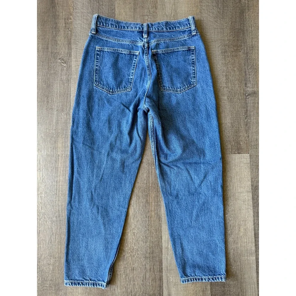GAP Mom Jeans Womens Sz 28 6P Petite Blue Denim High Rise Retro 90s Style Casual